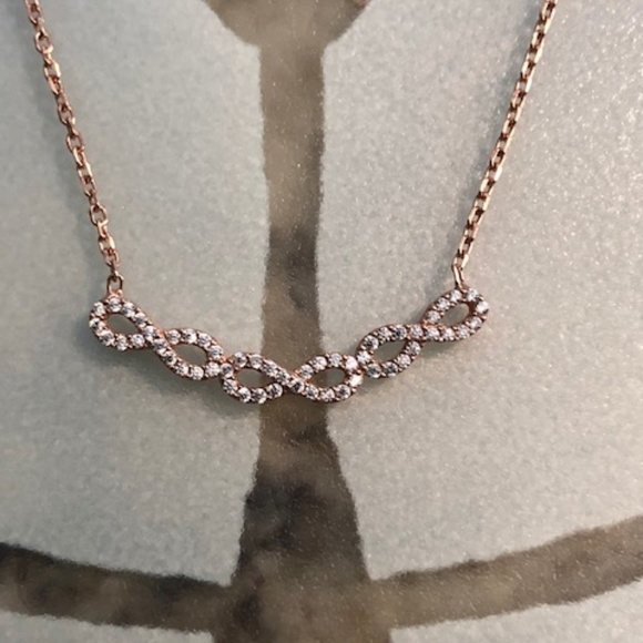 Rose Gold Infinity Link 16" Necklace - Picture 4 of 7